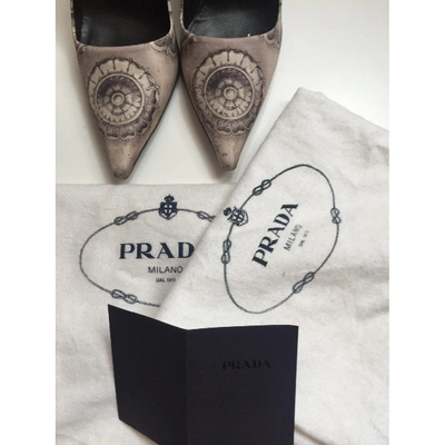 Pre-owned Prada Cloth Heels In Multi