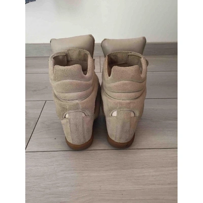Pre-owned Isabel Marant Bayley Beige Suede Trainers