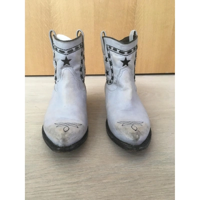 Pre-owned Golden Goose Leather Western Boots In Grey