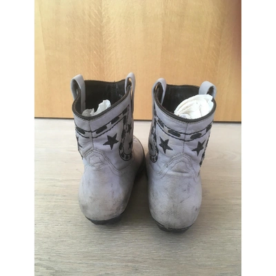 Pre-owned Golden Goose Leather Western Boots In Grey