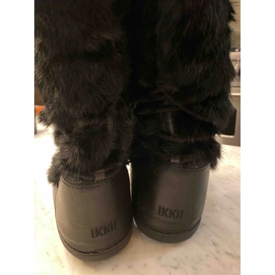 Pre-owned Ikkii Black Leather Boots