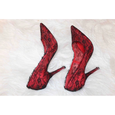 Pre-owned Dolce & Gabbana Cloth Heels In Red