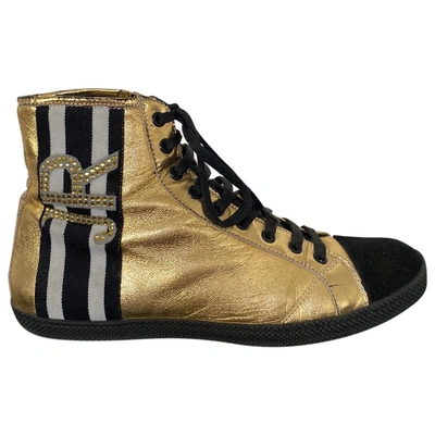 JOHN RICHMOND Pre-owned Leather Trainers In Gold