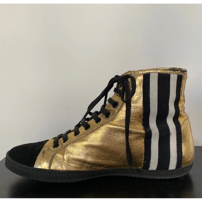 Pre-owned John Richmond Leather Trainers In Gold