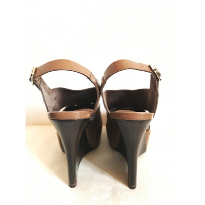 Pre-owned Marni Leather Sandal In Brown