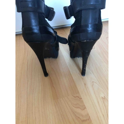 Pre-owned Burberry Black Leather Ankle Boots
