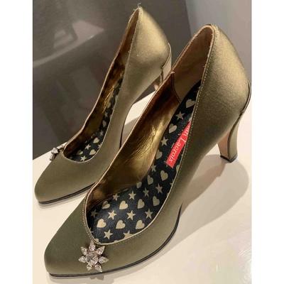 Pre-owned Christian Lacroix Cloth Heels In Green