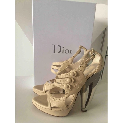 Pre-owned Dior Leather Heels In Beige