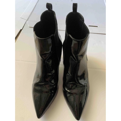 Pre-owned Philosophy Di Alberta Ferretti Leather Ankle Boots In Black