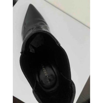 Pre-owned Philosophy Di Alberta Ferretti Leather Ankle Boots In Black