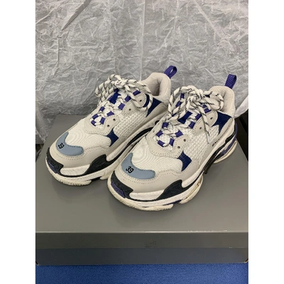 Pre-owned Balenciaga Triple S Leather Trainers