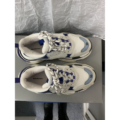 Pre-owned Balenciaga Triple S Leather Trainers