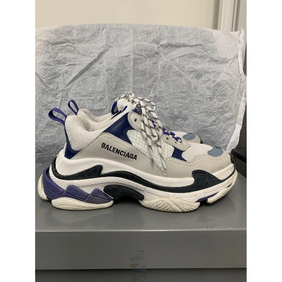 Pre-owned Balenciaga Triple S Leather Trainers