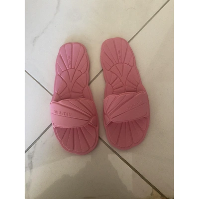 Pre-owned Miu Miu Pink Rubber Sandals