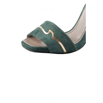 Pre-owned Versace Green Suede Sandals
