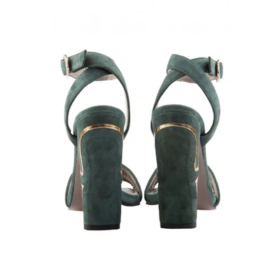 Pre-owned Versace Green Suede Sandals