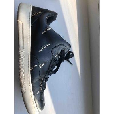 Pre-owned Balenciaga Leather Trainers In Black