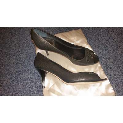 Pre-owned Dior Leather Heels In Black