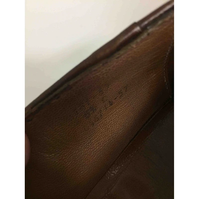 Pre-owned Jm Weston Brown Leather Flats