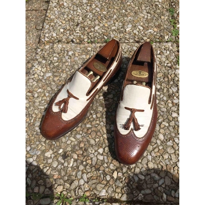 Pre-owned Jm Weston Brown Leather Flats