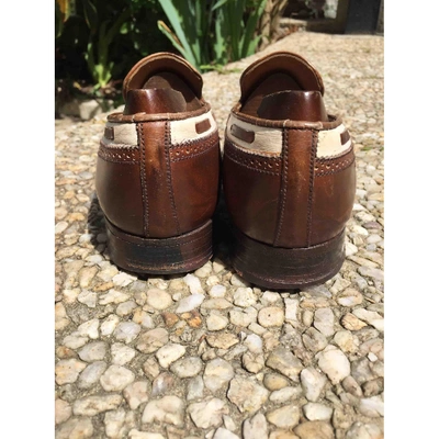 Pre-owned Jm Weston Brown Leather Flats