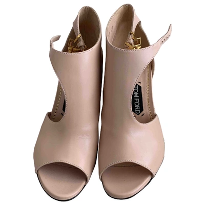 Pre-owned Tom Ford Pink Leather Ankle Boots