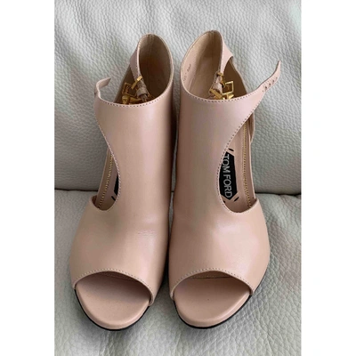 Pre-owned Tom Ford Pink Leather Ankle Boots