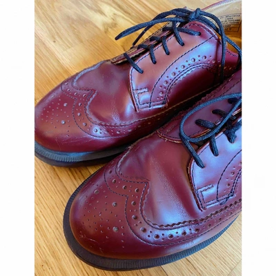 Pre-owned Dr. Martens' Leather Lace Ups In Red