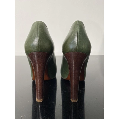 Pre-owned Hoss Intropia Green Leather Heels