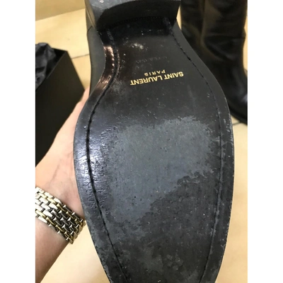 Pre-owned Saint Laurent Black Leather Boots