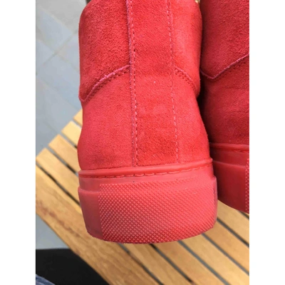 Pre-owned Balenciaga Arena Red Leather Trainers