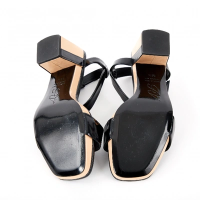 Pre-owned Roger Vivier Patent Leather Sandal In Black