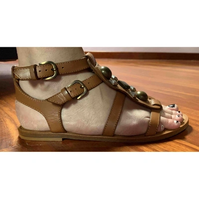 Pre-owned Hugo Boss Brown Leather Sandals