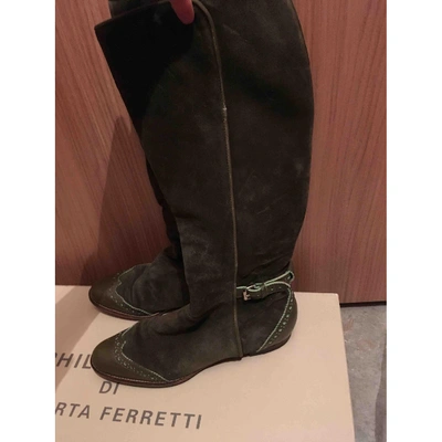 Pre-owned Philosophy Di Alberta Ferretti Riding Boots In Green