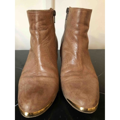 Pre-owned Gerard Darel Beige Leather Ankle Boots