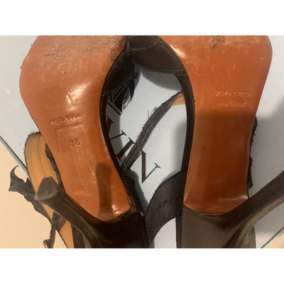Pre-owned Lanvin Cloth Sandals In Black