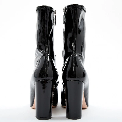 Pre-owned Oscar Tiye Patent Leather Boots In Black