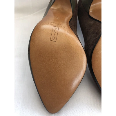 Pre-owned Gina Leather Heels In Brown