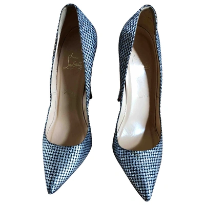 Pre-owned Christian Louboutin Pigalle Glitter Heels In Silver