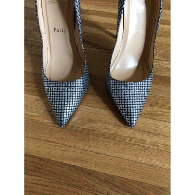 Pre-owned Christian Louboutin Pigalle Glitter Heels In Silver