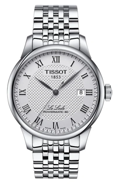 Shop Tissot Le Locle Bracelet Watch, 39mm In Silver