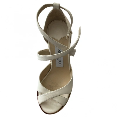 Pre-owned Jimmy Choo White Leather Sandals