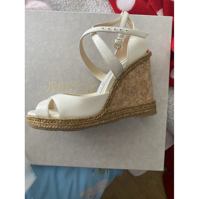 Pre-owned Jimmy Choo White Leather Sandals