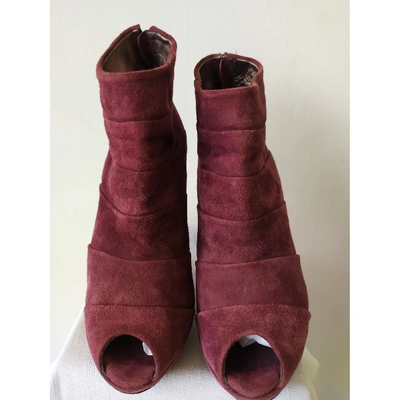 Pre-owned Mauro Grifoni Purple Suede Boots
