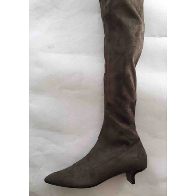 Pre-owned Stella Mccartney Cloth Riding Boots In Brown