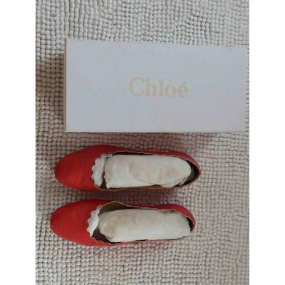 Pre-owned Chloé Pink Leather Ballet Flats