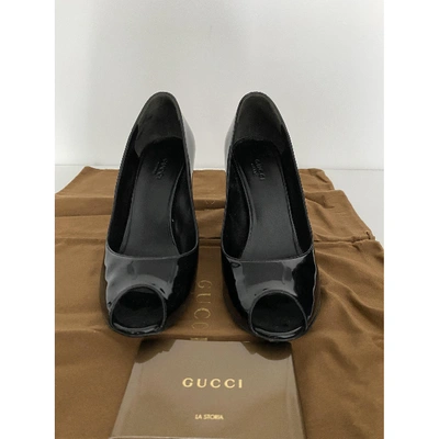 Pre-owned Gucci Patent Leather Heels In Black