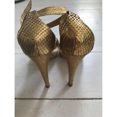 Pre-owned Anya Hindmarch Gold Python Sandals