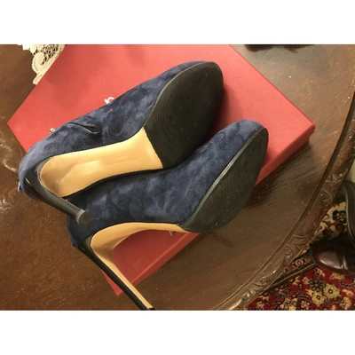 Pre-owned Ferragamo Leather Ankle Boots In Blue