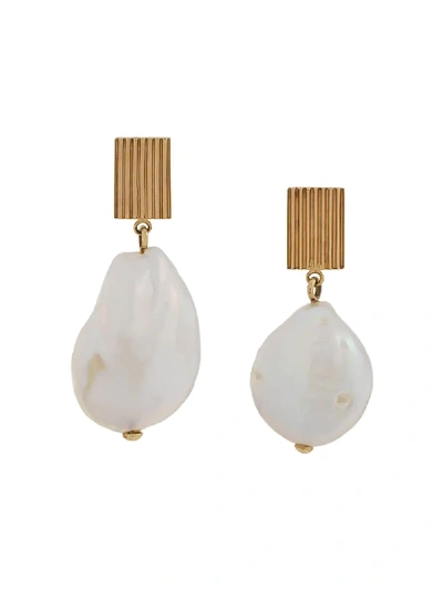 Shop Aliita 9kt Yellow Gold Barroco Drop Pearl Earrings